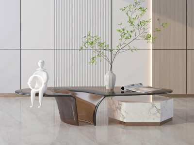 现代茶几3D模型下载